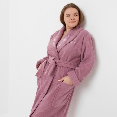 Women's bathrobe, dry rose color, size 54-1