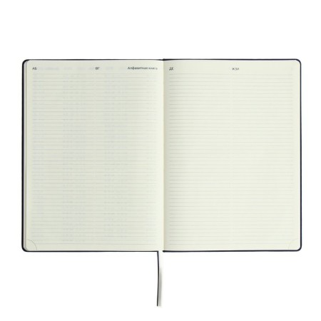 The weekly dated 2024, A4, 64 sheets, Devente.emblem, a solid cover of artificial leather with foam, lies, cream block 70 g/m2, blue-7