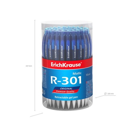 Gel pen Erichkrause R-301 Original Gel Matic, blue ink, node 0.5 mm, automatic-4