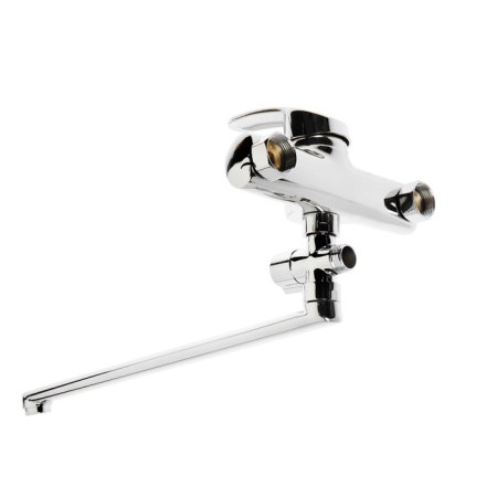 Bath mixer Zein ZC2049, pouring 40 cm, 35 mm cartridge, with shower set, chrome-4