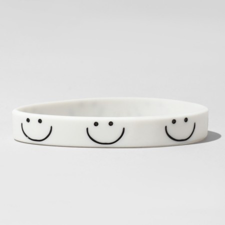 Silicone Bracelet "Smile" Smile, white-black color-1