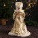 Snow Maiden "In a clutch with fur bombs" 43 cm, golden-white
