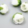 Budon on the leg for decoration "Rose Pionoid bud" white 2.5x3 cm