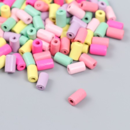 Beads for creativity wood "pastel tones. Cylinders" set of 20 g 0.9x0.7 cm-1