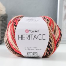Yeritage yarn 75% acrylic, 25% wool 125m/50g (338 scarlet-black-beige)