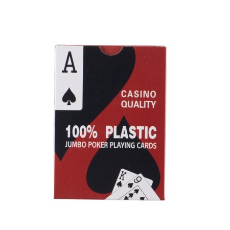Playing, plastic cards, 54 pcs, 28 μm, 6.5 x 1.8 x 9 cm, red-1
