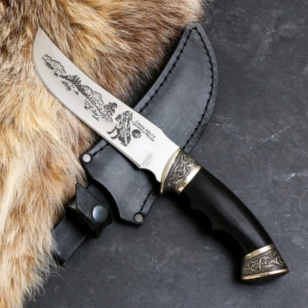 Caucasian knife "Hunter" with a scabbard, Garda -melchior, steel - 65x13, hilt - grab