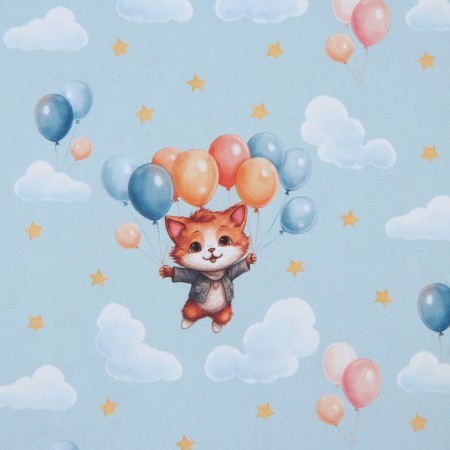 Paper packing craft white "Cute cat", 50 x 70 cm-2