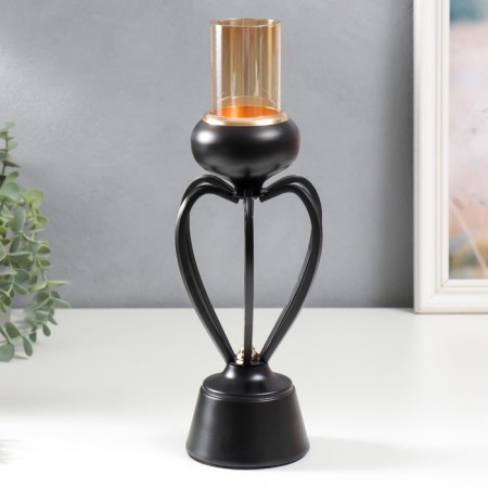 Summary Metal for 1 candle "Physalis" black 31x9x9 cm-2