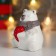 Souvenir ceramics "White bear, gray scarf, red heart in peas" 9x6.5x8.5 cm