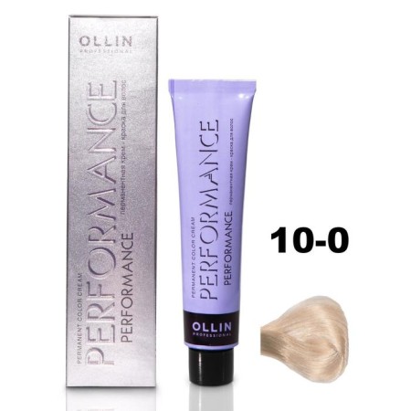 OLLIN PROFESSIONAL PERFORMANCE hair cream, tone 10/0 light blond, 60 ml