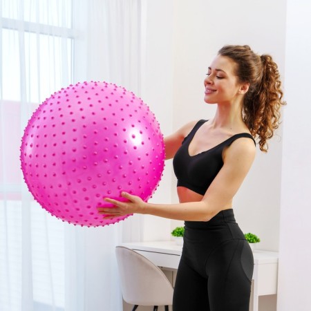 Fitball ONLYTOP, D = 55 cm, 800 g, massage, MIX colors-8