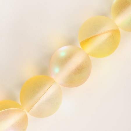 Busins ​​made of natural stone "Cat Eye", set 46 pcs., Size 1 pc. - 8 mm, yellow-4