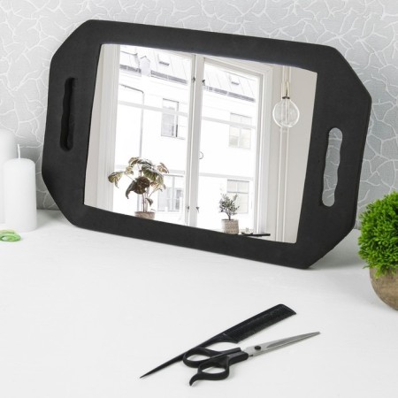 Mirror with handles, mirror surface 19 × 27 cm, black color-3