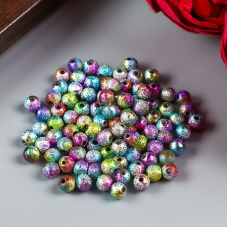 Beads for creativity plastic "rough ball of gasoline color" set 10 grams d = 0.6 cm