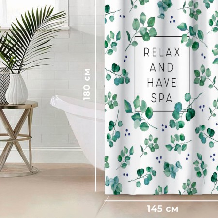 The bathroom curtain "Eucalyptus", 145 × 180 cm-1
