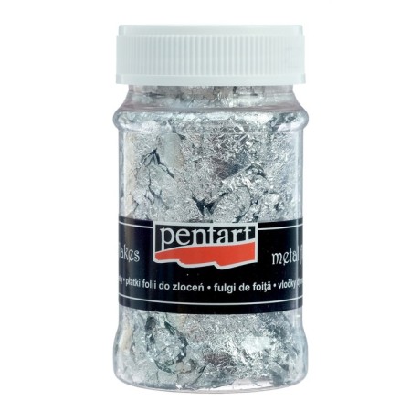 Potal in flakes silver, 100 ml Pentart (M8 2504)
