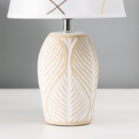 Table lamp with lampshade Risalux "Turin", E14, 40 W, white-gold, 20 × 20 × 33 cm-3