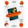 Laminator A4 75-150 microns, 2 shafts, speed 25 cm/min, Geleos Rainbow, Orange "LMA4RO"