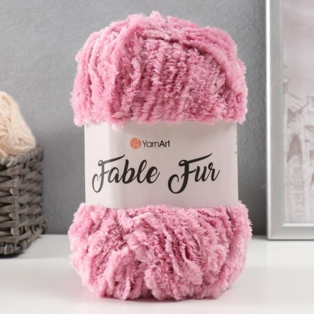 Yarn "Fable Fur" 100% micropoliester 100m/100g (973 pink)