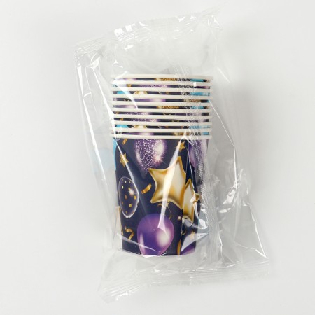 A one -time paper glass "Happy Birthday" Stars balls, 250 ml-3