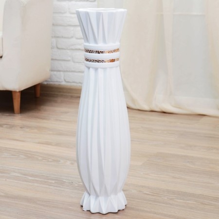 VAZA Keramics Floor "Geometry Lux" Vertical stripes, 15x60 cm, white