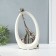 Souvenir Ceramics "Family Elephants. Oval" White with silver 6.5x17x28.5 cm
