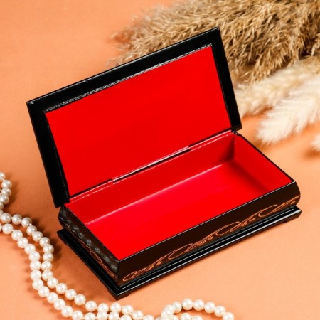 Casket - a bill "Angel with a watering can", 8.5 × 17 cm, lacquer miniature-1