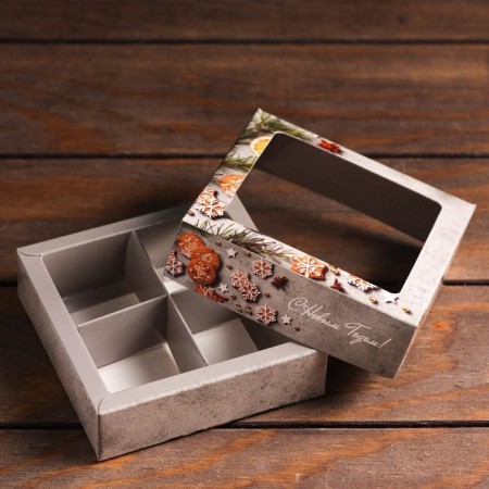 Box for sweets 4 pcs "spicy", 12.6 x 12.6 x 3.5 cm-3
