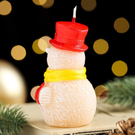 Decorative candle "Toy snowman", 4.9x4, x8 cm-2