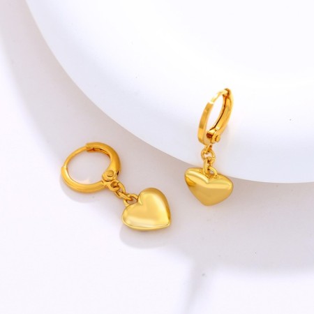 Earrings Metal Xuping Heart, Color Gold-1
