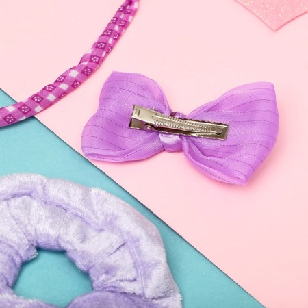Solokha hair set (rim, clamp, elastic band) Cage, lilac-1