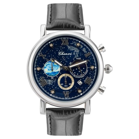 Men's watch, with chronograph, D-4.4 cm, L-24 cm strap, luminous, 3 atm