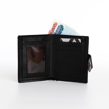Male purse on a magnet, black color-4