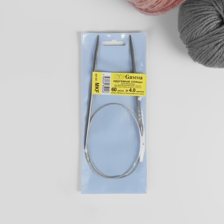 The knitting needles are circular, for knitting, with a metal cable, d = 4 mm, 60 cm-2