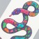 Tattoo on the body color "Flower snake" 10.5x6 cm