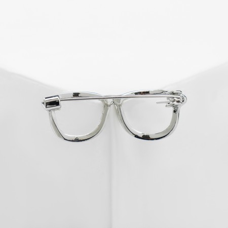 Brooch "Glasses" of the frame, color silver-1