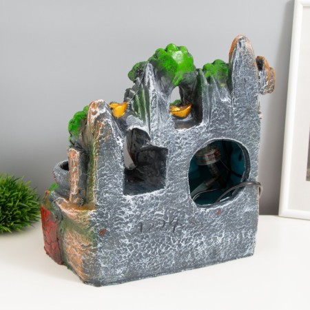 Table Polystone Fountain from the Network Light "Water Mill and Pagoda" 30x19x31 cm-3