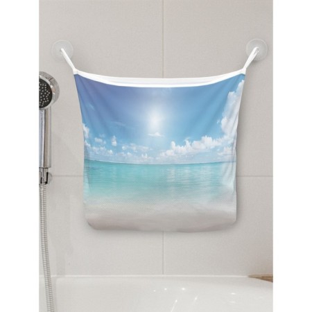 Organizer in a bath on suction cups "Quiet Horizon", for storing toys and trifles, size 33x39 cm