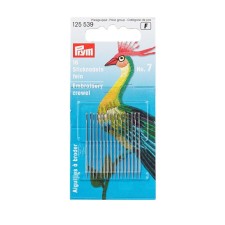 Embroidery needles thin No. 7, size 0.70x38 mm, 16 pcs