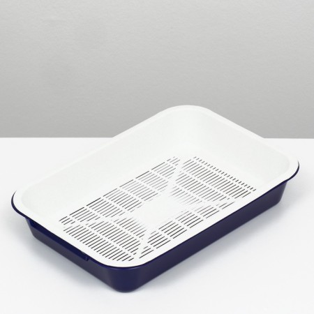 Medium toilet with a mesh of 36 x 26 x 6.5 cm, blue tray/white grid-3