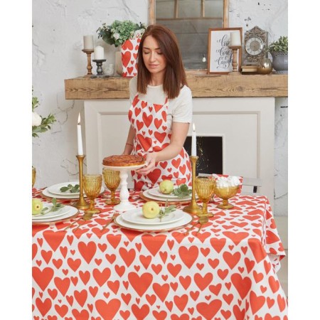 GPEC "Ethel" Red Hearts 149x180cm, 100% cotton, sarzha 190 g/m2-5