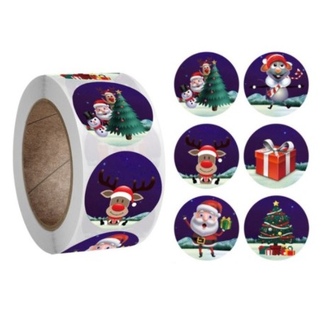 Stick Paper "New Year in the snow forest" d = 2.5 cm 500 pcs in a roll 3x6.5x6.5 cm