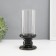Ceramics candlestick, glass for 1 candle "Wells" d = 8 cm black 10x10x21.5 cm