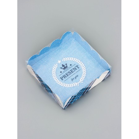 Cookie box, confectionery packaging, "present for you", 12 x 12 x 3 cm-2