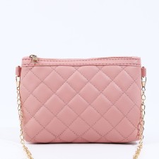 Bag Cross-Bodi with a zipper, pink color