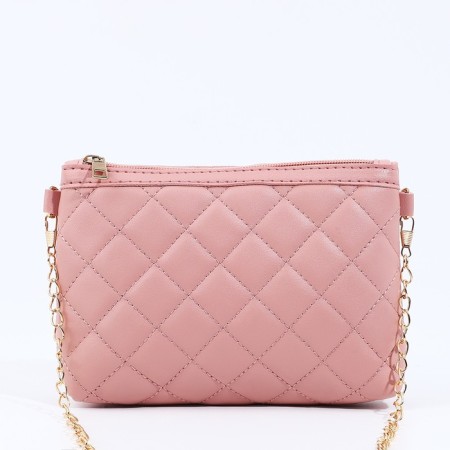 Bag Cross-Bodi with a zipper, pink color