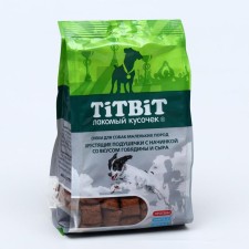 Titbit crispy pillows with the taste of beef and cheese for small breeds, 95 g