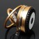 The accessory on the panel, gravitational rings, rotates from the sun, galaxy, gold