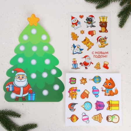 New Year's Velcro game "New Year! Christmas tree Santa Claus "-3
